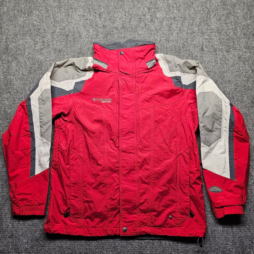 Columbia Vertex Omni-Shield Jacket Mens Medium Red Grey Waterproof Ski SM7438